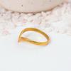 Minimalist Gold V-Shape Chevron Ring: Simple Sleek Design with a Rustic Finish, Perfect for Stacking or As a Band Enhancer.