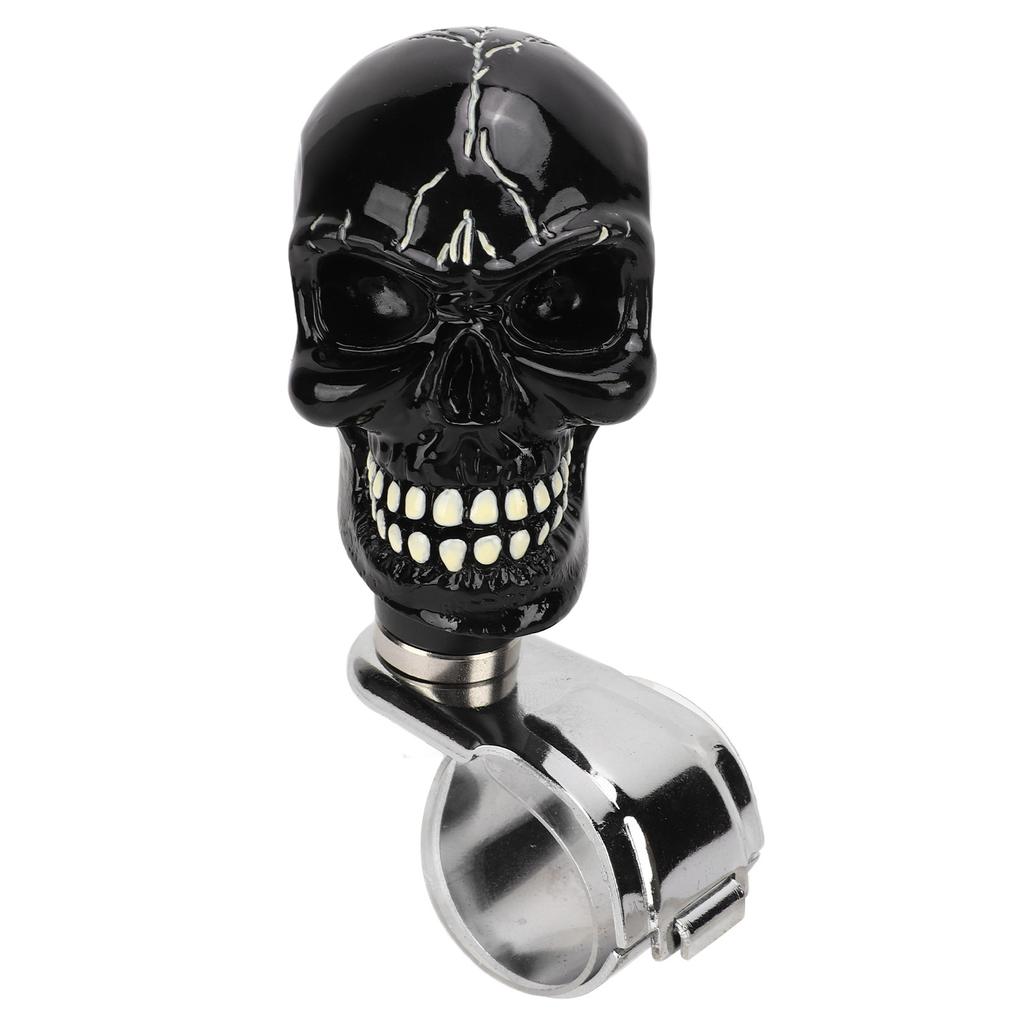 Ручка на руль в форме черепа, диаметр 3 см, смола, ручка-вертушка, бустер для автомобилей, грузовиков, тракторов, лодок, черный