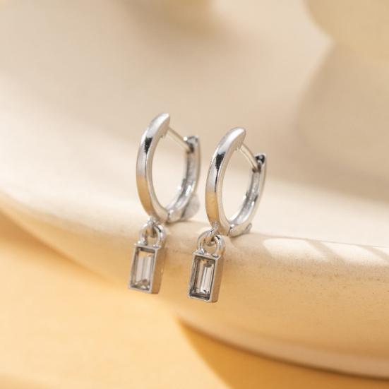 1 пара сережек-капель, геометрические кубические цирконии, полированный металл, легкие серьги-хаги с гладкой поверхностью, для повседневной носки, вечеринок, свиданий