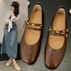 Модные ретро туфли Мэри Джейн на плоском каблуке, квадратный носок, элегантная обувь, верх из искусственной кожи, резиновая подошва, весенне-осенний сезон, однотонные, универсальные туфли
