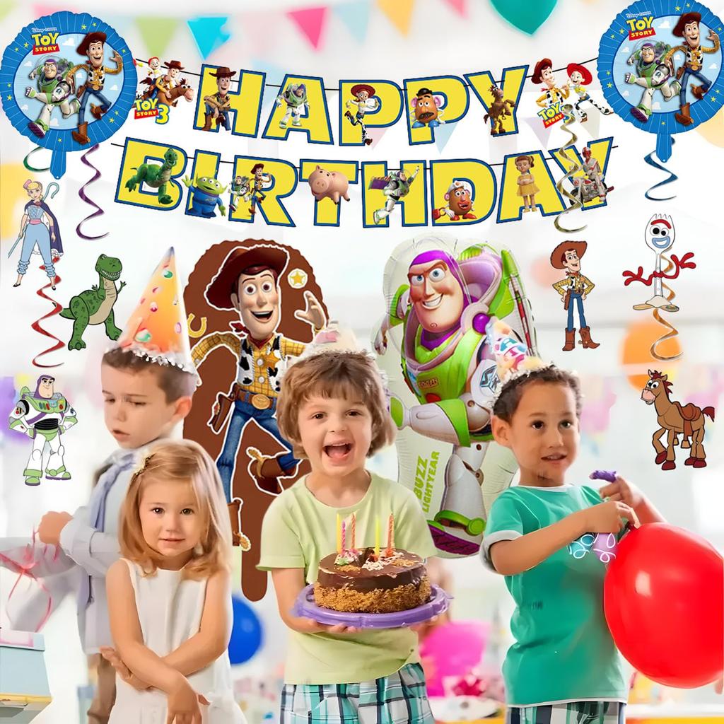 Creowell Toy Story Birthday Decorations, Happy Birthday Balloons, Happy Birthday Character Party Balloons, Boys' Decorations, Celebration,