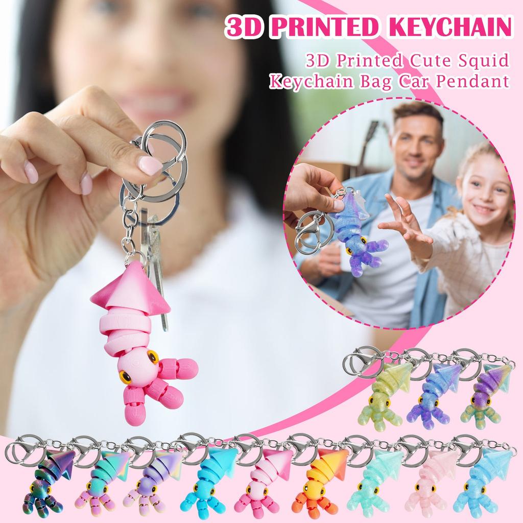 3D-печатный милый трехмерный брелок для ключей школьный рюкзак маленький кулон подарок маленький орнамент