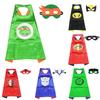 Turtle Superhero Ninja Cape Cloak Eye Mask Kid Halloween Cosplay Costume Party