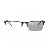 Unisex Classic Square Retro Half Frame Photochromic Myopia Glasses Versatile Hollowed-Out Glasses-Leg Lightweight Eyeglasses