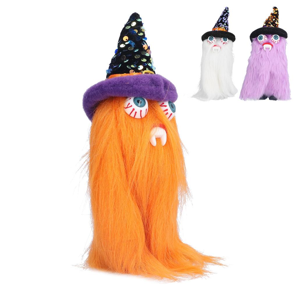 Куклы на Хэллоуин, украшение на Хэллоуин, плюшевый гном с ведьминой шляпой и зубом вампира для декора на Хэллоуин