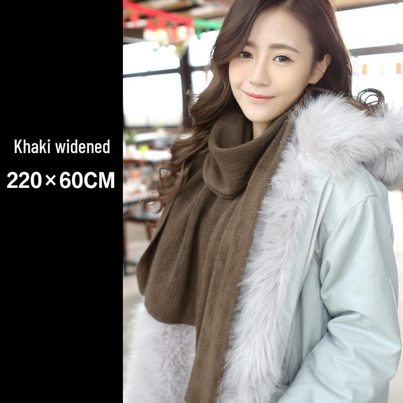 New Women's Korean Style Solid Color Knit Scarf Shawl for Autumn Winter
