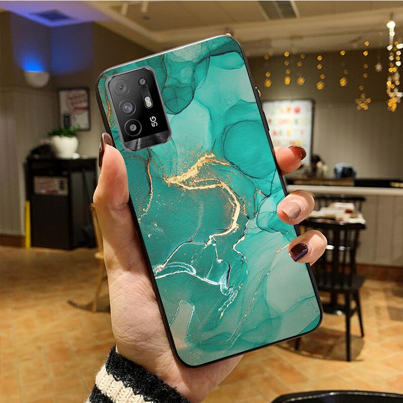 Чехол для телефона с цветным мрамором для OPPO A54 A74 A94 A53S A9 A5 A15 A16 A91 A96 A76 Reno8 8Pro Reno2 Z