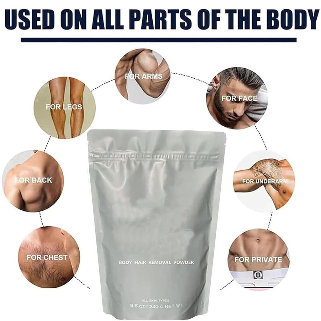 Порошок для удаления волос на теле, порошок для удаления волос для женщин и мужчин, натуральные ингредиенты, не стимулирует