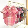 Клетчатая рубашка для домашних собак, летняя одежда для собак с отверстиями для поводка, пальто для домашних животных, куртка для щенков для маленьких, средних и больших собак весом до 50 кг.