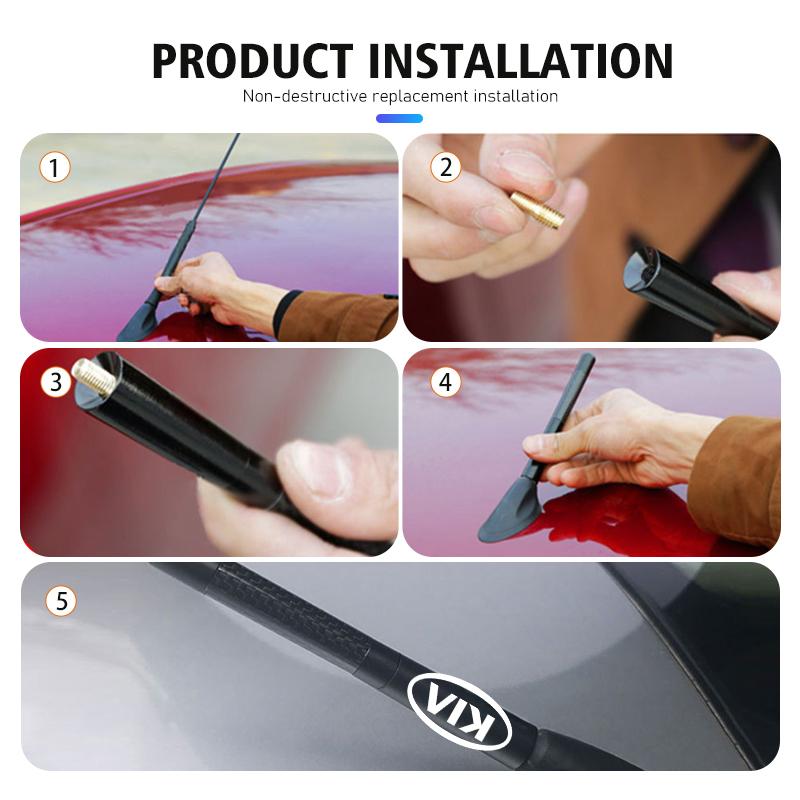 Car Carbon Fiber Antenna Easy Install Auto Vehicle Tool For KIA Rio K5 K2 Sportage Ceed Sorento Picanto Stinger Soul BU9