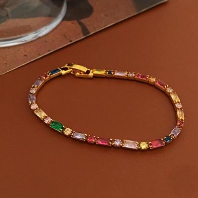 Брендовый браслет из цветных драгоценных камней, ретро и модный дизайн, приносит удачу.