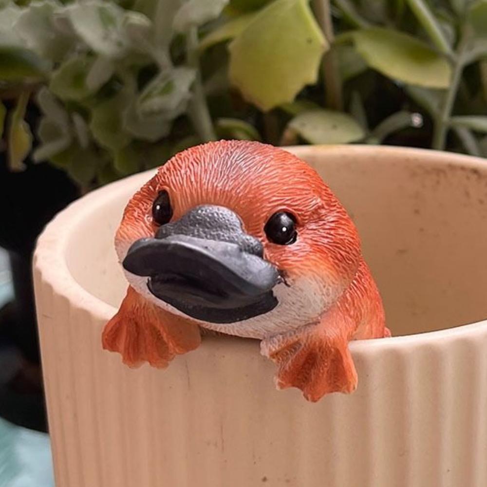 Cute Small Animal Figurine Resin Crafts Otter Bonsai Ornaments  Living Room Bedroom