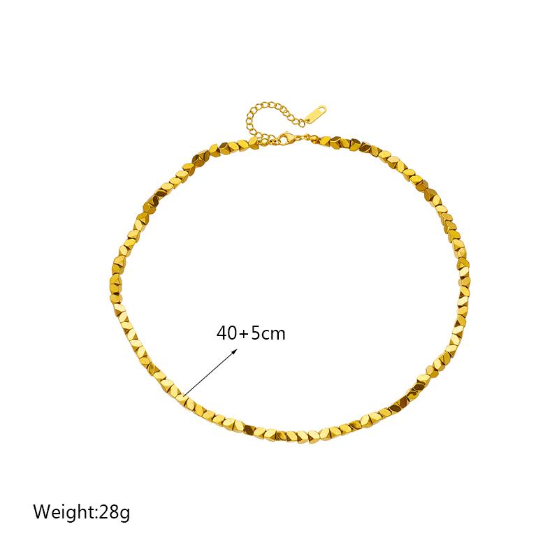 XIYANIKE 316L Stainless Steel Necklace for Women Gold Color Chain Irregular Bead Exquisite Charming New Trends Simple Jewelry