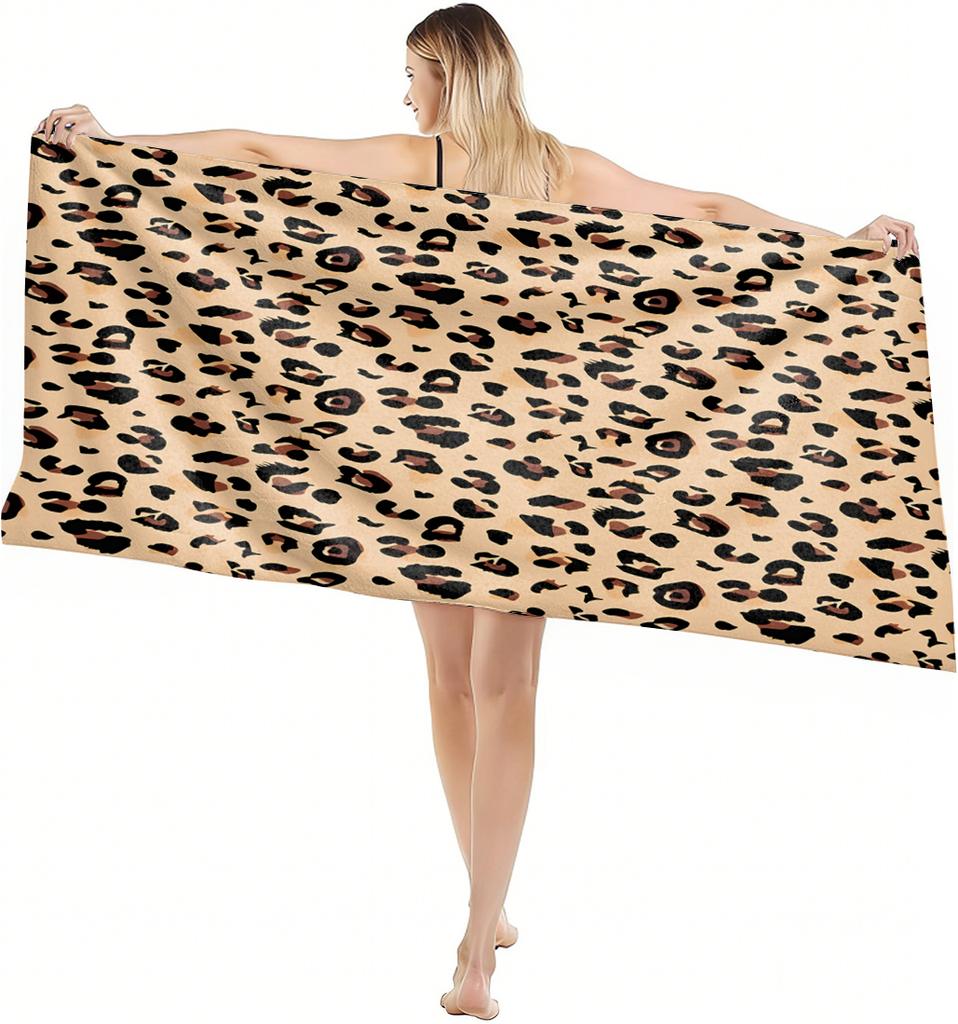 1PC Towel Tiger Leopard skin pattern for family friends Gifts Quick-Dry Beach Towel For Yoga Tourism Beach GYM Camping Swimming