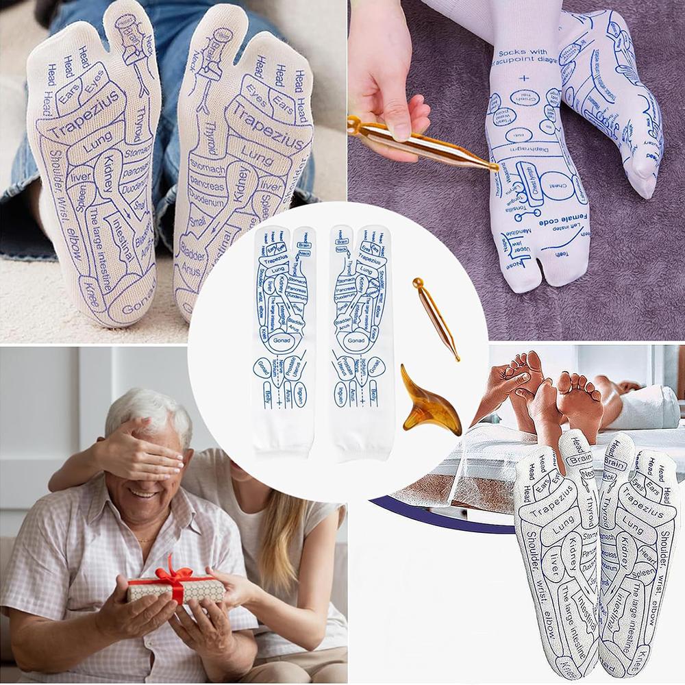 Носки для массажа ног Носки для рефлексологии стоп с массажными инструментами(Женщины - Маленький)