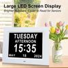 TMC 2025 New Digital Clock for Seniors, Large Display Calendar Dementia Clock with Date, Day & Week, 3 Medication Reminders+ 5 Alarms, SD Card Video,