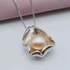 Shell Pearl Pendant Necklace Natural Freshwater Pearl Silver Pendant Shell Shape Multicolor Pearl Girls Silver Necklace