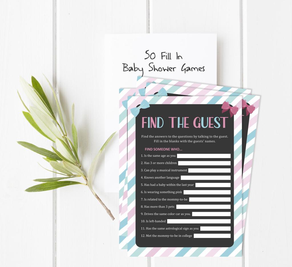 Inkdotpot 50 BabyA AlphabetA ABCA GameA Stripe Gender Reveal Baby Shower Game Ita s A Boy Ita s A Girl Party