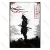 Японский самурай Винтажная металлическая пластина Украшение гостиной Живопись Металлическая настенная художественная табличка Ретро жестяная вывеска Бар Паб Домашний декор