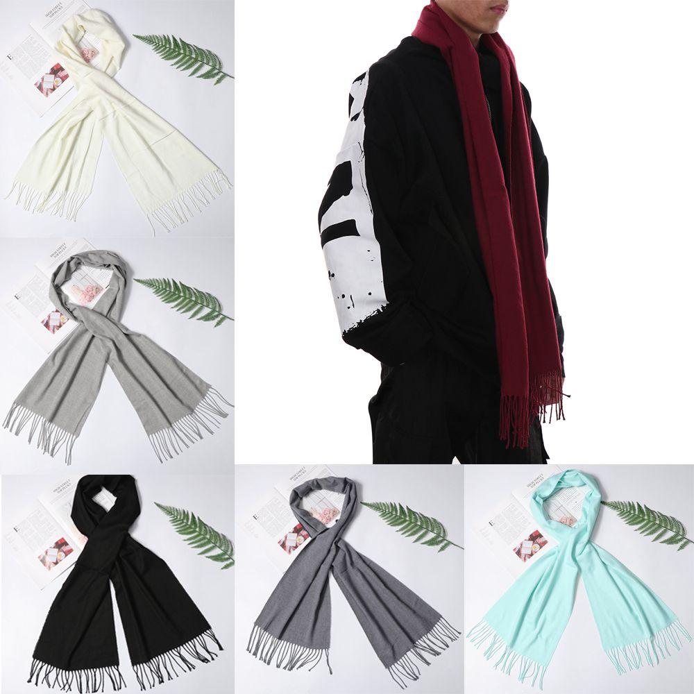 Casual Soft Warm Pashmina Cotton Cotton Scarf Pure Color Long Shawl