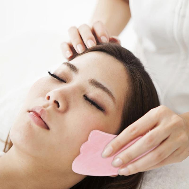 Natural Jade Stone Rose Quartz Jade Roller Gua Sha Facial Massager Set Gouache Scraper Body Wrinkle Remover Beauty Tools