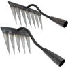 Weeding Hoe Rake Farm Tool Weeding Scarifier Artifact Agricultural Tools Six-tooth Nail Harrow Steel Harrow Gardening Weeding KTY