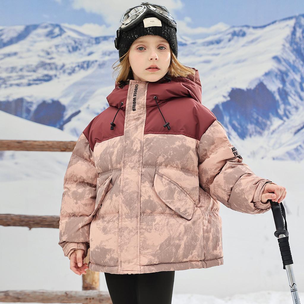 Детская зимняя одежда утепленная, цветная куртка-пуховик для зимы