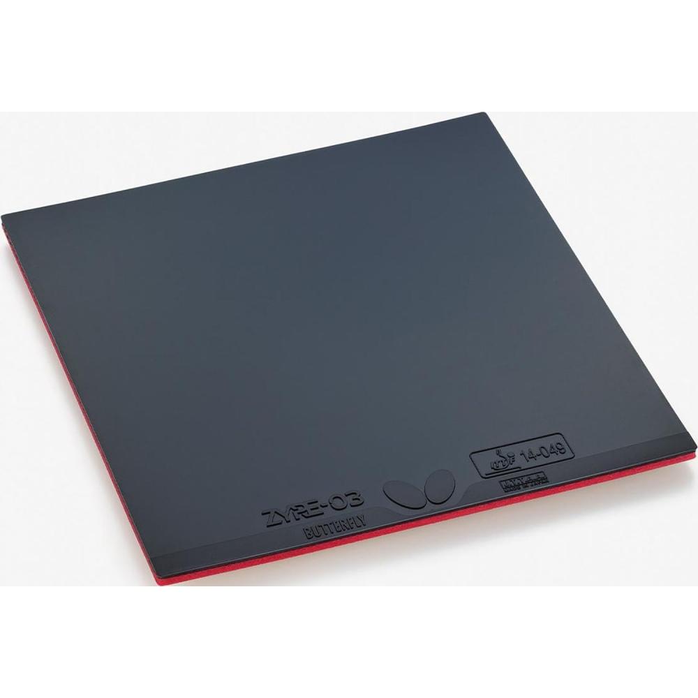 Накладка для настольного тенниса Butterfly Zaiya03 Высоконатяжная Красная Черная 2.5 2.7