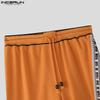 INCERUN Men Elastic Waist Cutout Patchwork Casual Sport Shorts Hot Pants