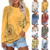 Женский модный круглый вырез пуловер топ длинный рукав принтованный повседневный топ