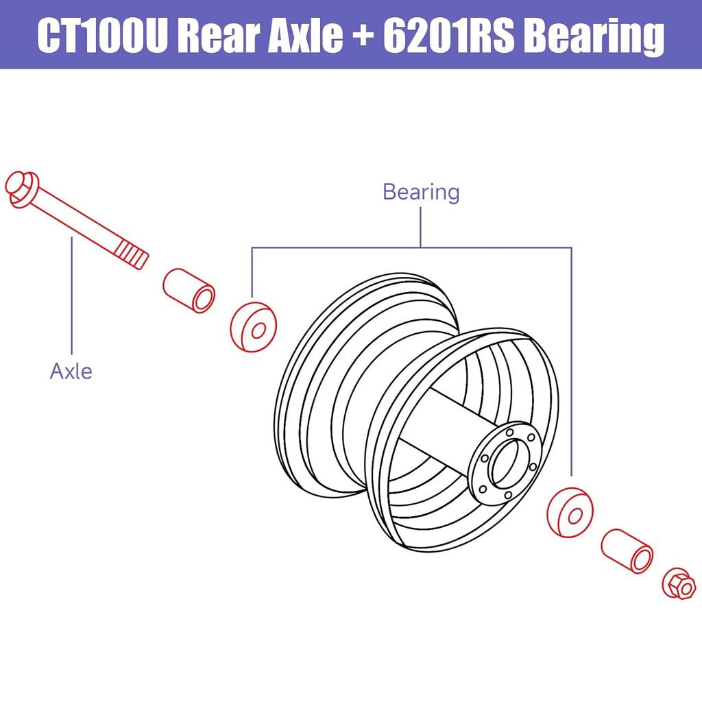12 мм 270 мм Болт с гайкой задней оси мини-байка с колесными подшипниками 6201RS Замена для Coleman CT100U Мини-байк 97 куб.см 100 куб.см 2,5 3,0 л.с. Powersports