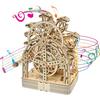 3D Wooden Puzzle Mechanical Ferris Wheels Music Box Model, Brain Teaser DIY Crafts Kits 3D Puzzles, Hobbies Projects Building Sets Creative Gift