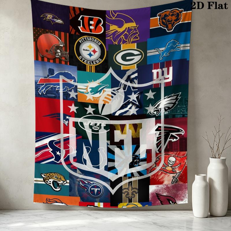 National Football League Wall Tapestry Aesthetic Wall Hanging Printed Fabric Blanket Decorative Tapestries For Bedroom Living Room Home Decor