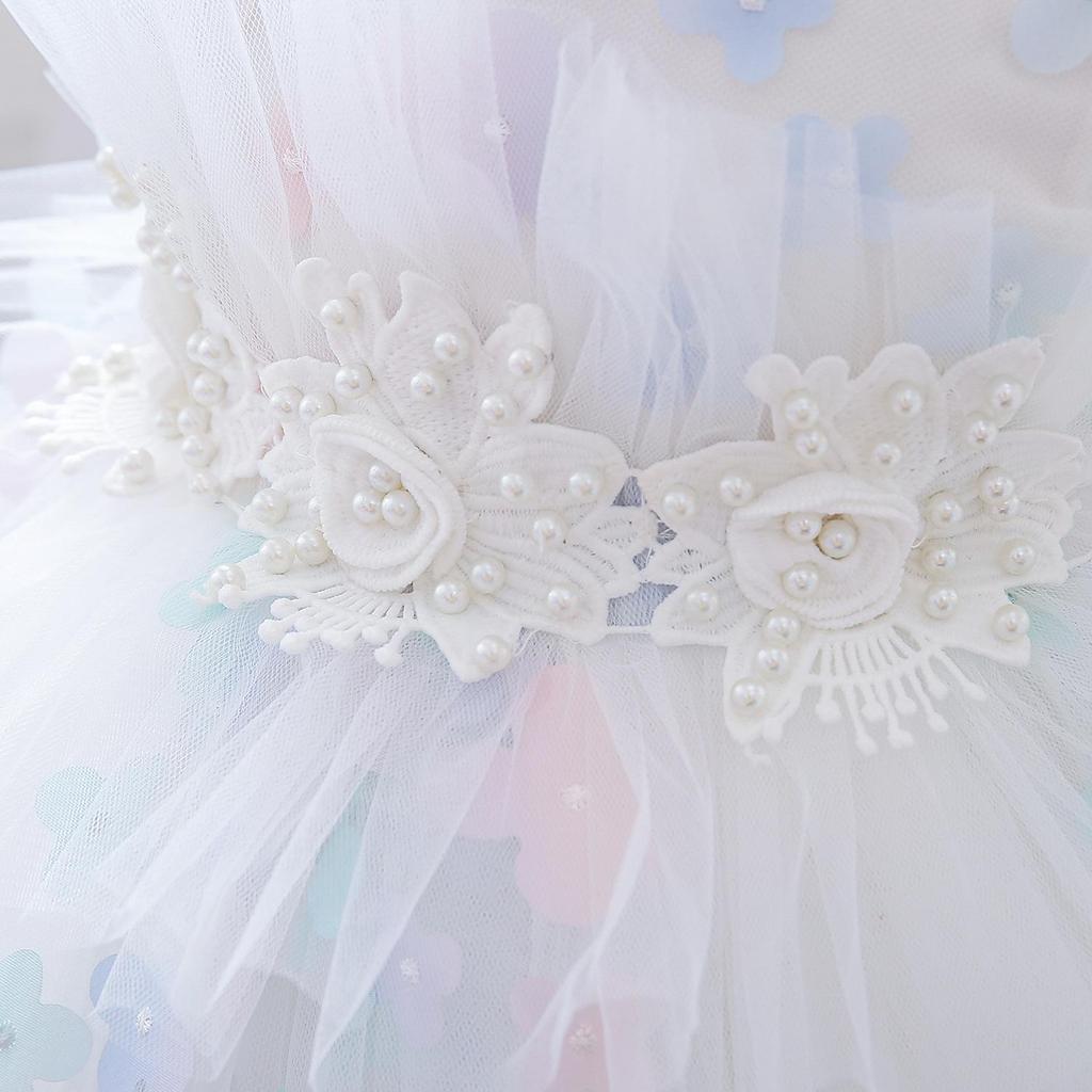 Пышное платье для девочки с 3D-цветочным принтом для свадеб и особых случаев