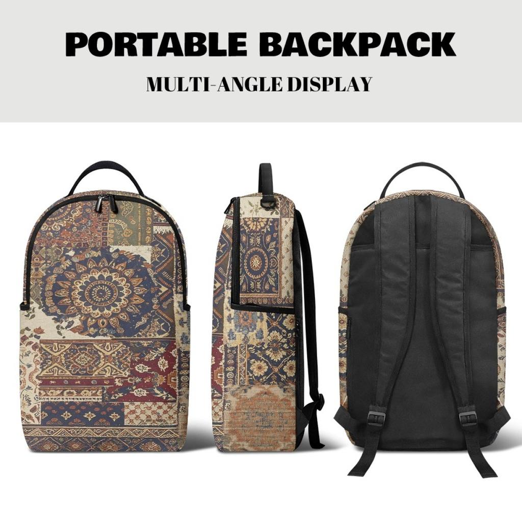 International Station Pod Pattern Custom Backpack Retro Ethnic Style Minimum Order Travel Commemorative Bag