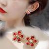 Роскошные серьги с цветочным дизайном из страз - игла из серебра 925 пробы, элегантный и нежный дизайн