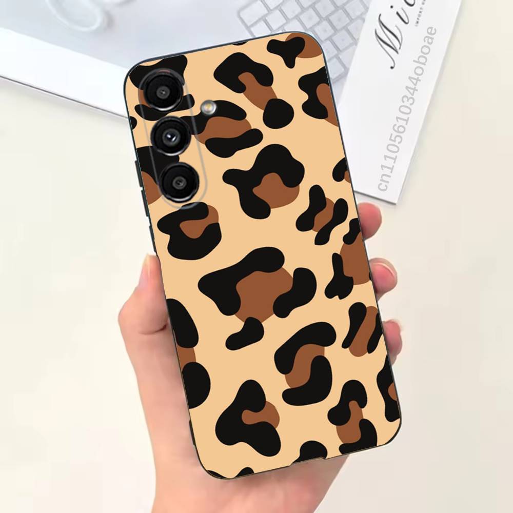 Модный чехол для телефона с леопардовым принтом для Samsung S25,24,21,22,23,20,S30,Ultra,Plus, Fe,5G Силиконовый чехол