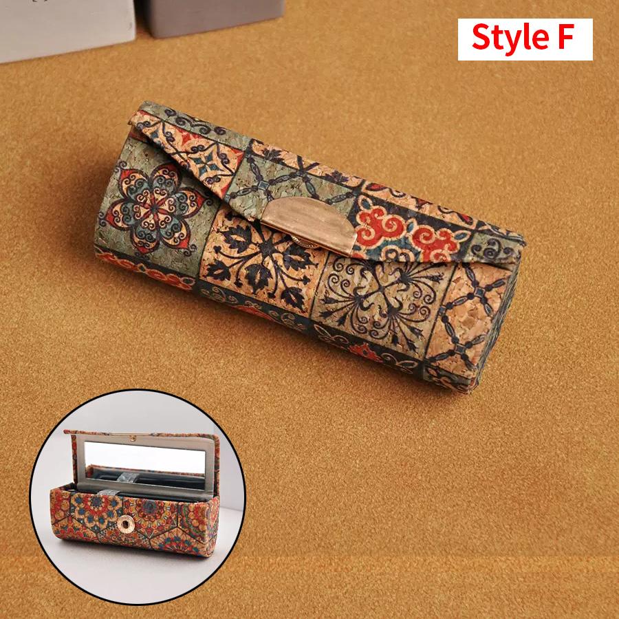 1 шт. - Усовершенствованная ретро-коробка для хранения помады с зеркалом - Мини и удобная, легко носить с собой коробка для помады для выхода в свет