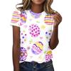 Летний топ с круглым вырезом и принтом 3D кролика и пасхального яйца, модные повседневные женские футболки с короткими рукавами