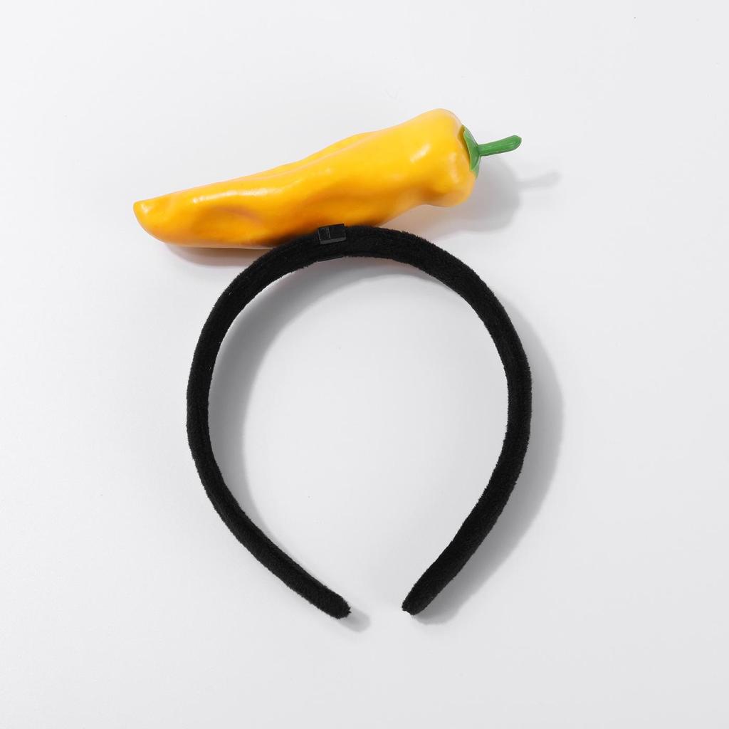 Креативные 3D-ободки для волос с овощами: Аксессуары для волос из моркови, перца, баклажана и зеленых овощей для женщин