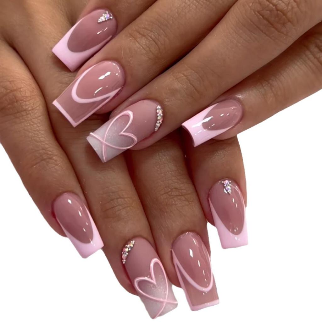 Milk Coffee French Press-On Nails: Stylish Nude Cross-Border Nail Art Set