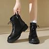 Fashion Autumn Winter Black Motorcycle Boots Women Fashion Soft-soled Women's Platform Shoes Belt Designer Casual Ankle Boots Female