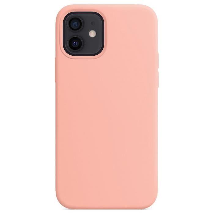 Coque Silicone - E.F.Connection - pour iPhone 13 mini - Ultra mince - Rose - 2 Verres Trempés