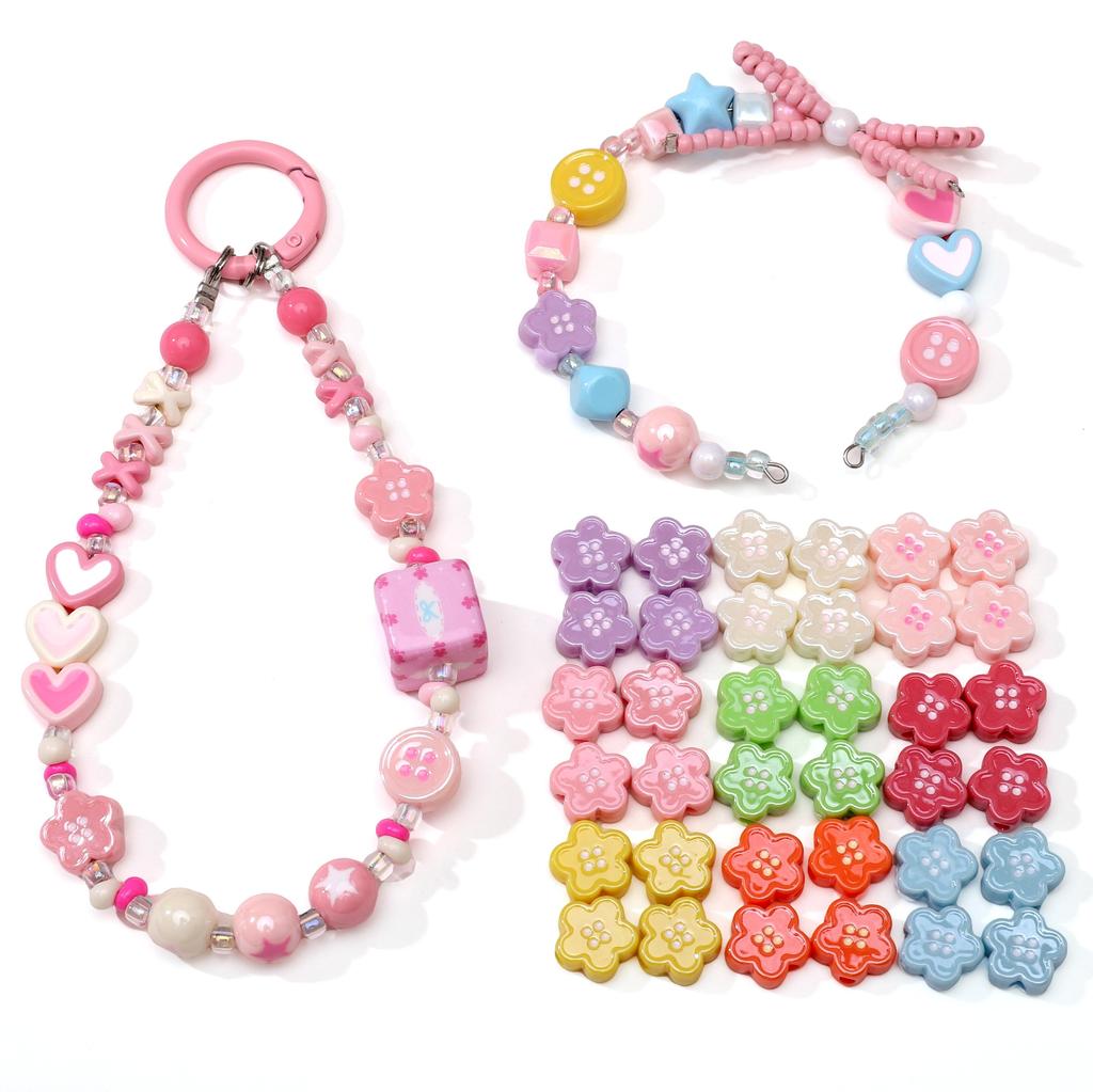 Акриловые капли масла дофамина, бусины-пуговицы в виде цветков для изготовления украшений своими руками, 1 набор