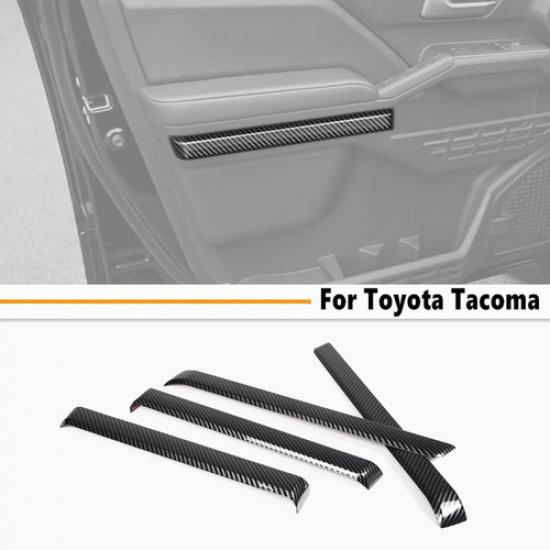 For Toyota Tacoma 2024-2025 Carbon Fiber Door Armrest Decor Strip Cover Trim 4P