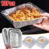 10Pcs Reusable Food Tin Foil Tray 6/7/8 Inch Air Fryer Tray Durable Aluminum Foil Box