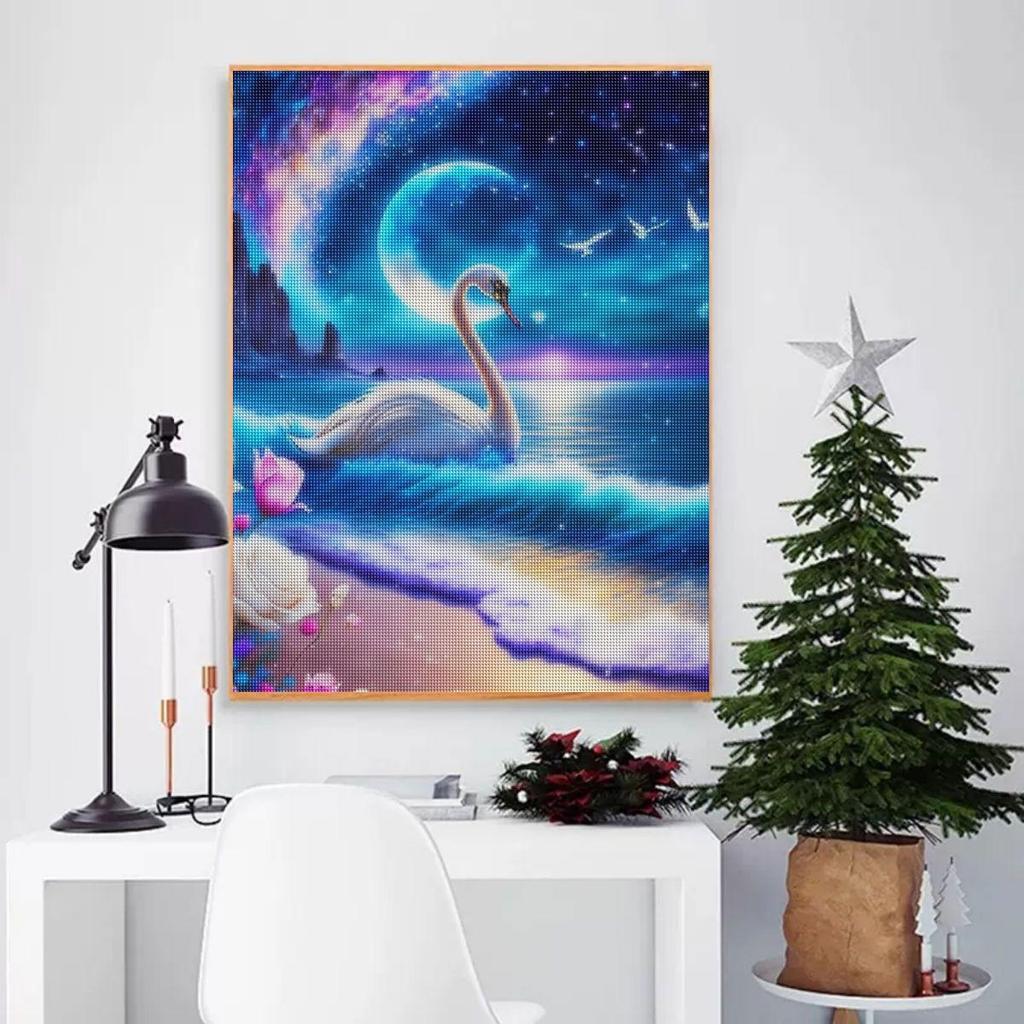 5D Diamond Painting Animal Swan DIY Full Mosaic Rose Embroidery Creative Hobbies Wall Decor 30x40cm/12x16inch