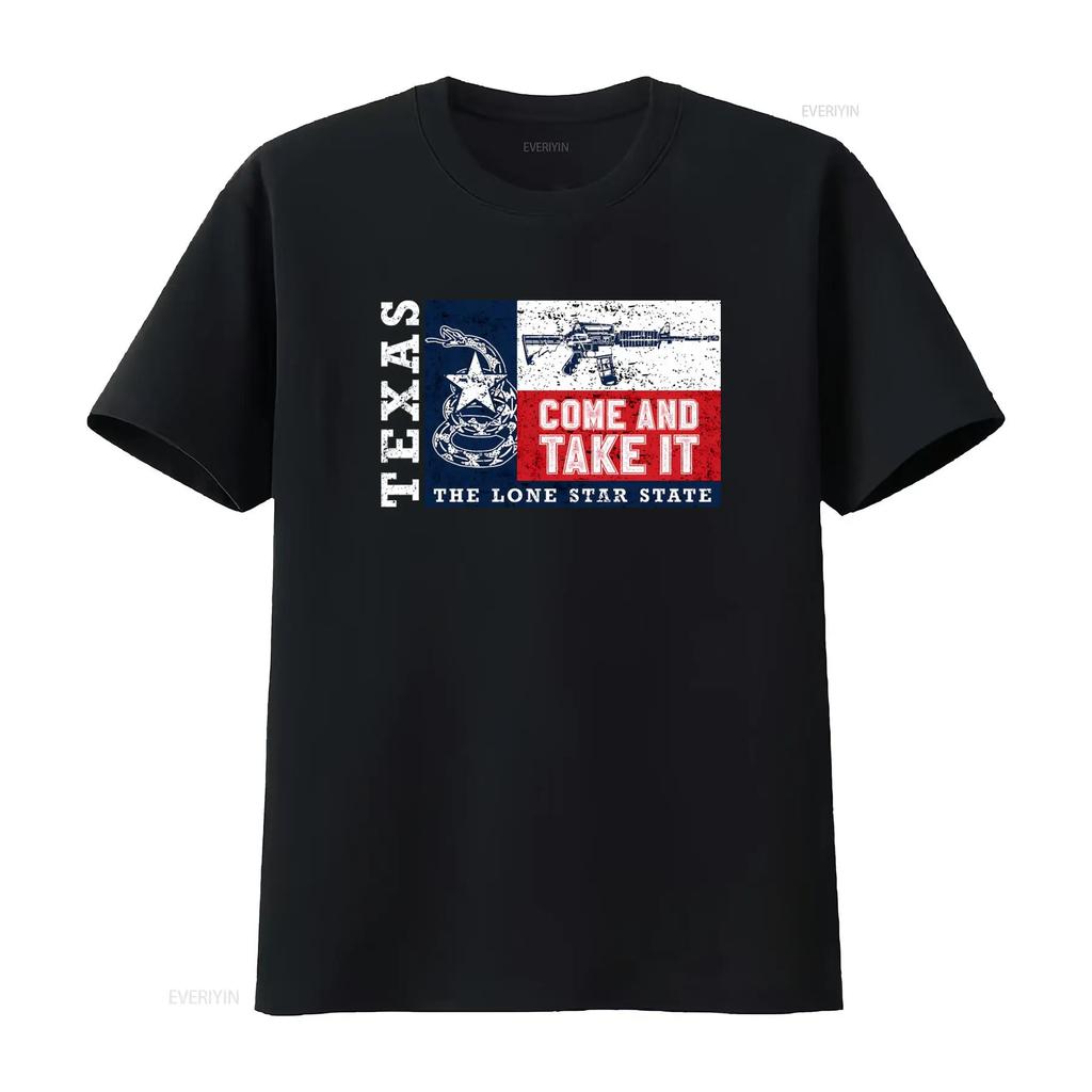 Texas The Lone Star State Come And Take It T Shirt Unique Design with Snake Rifle Print vintage Washed Soft streetwear