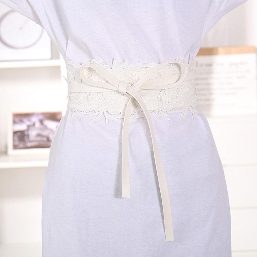 Wide Lace Girdle Soft Obi Belt Boho Style Lace Belt for Dresses