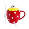 Творческая керамическая кружка в форме клубники, симпатичная кофейная кружка с крышкой, чашка для послеобеденного чая, молока, сока, напитков, стакан для воды